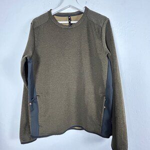 REI Active Pursuits Long Sleeve Crew Shirt Mens Medium Zip Pocket Olive Pullover